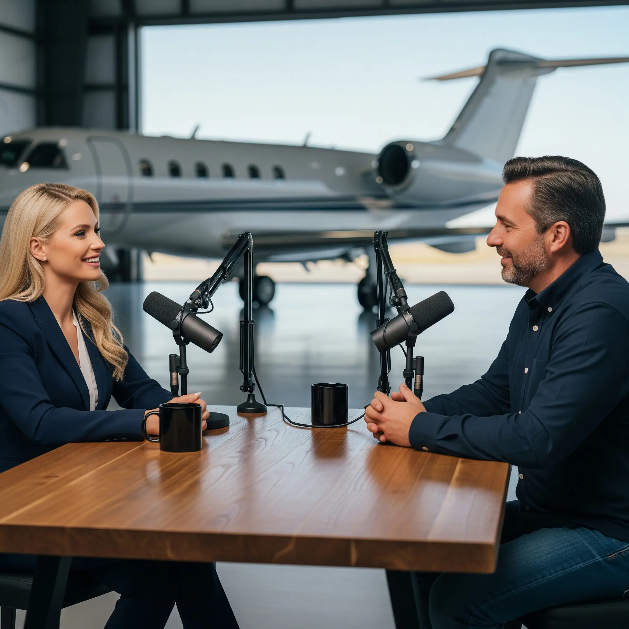 Jill and John discussing aviation subjects